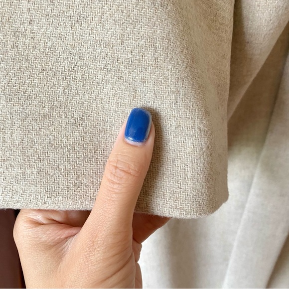 Zara wool blend belted wrap coat cream - Picture 10 of 13